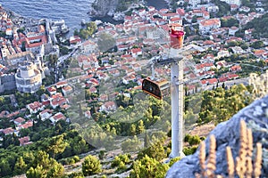 Funicular in Dubrovnik. Croatia .