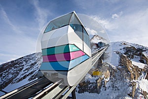 Funicular going to Kitzsteinhorn peak photo