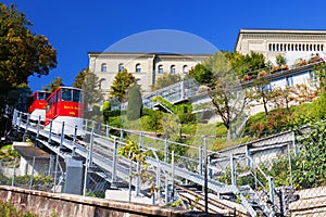 Funicular in the historic city center of Bern, Switzerland