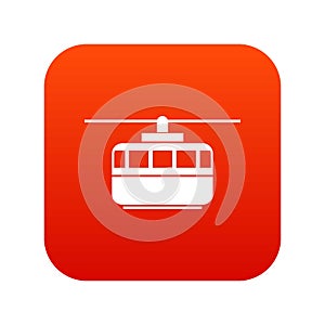 Funicular icon digital red