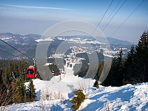 Funicular that leads from Sinaia city to the skiing track 
