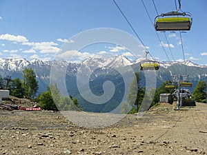 The funicular in mountains