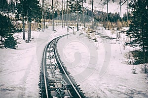 Funicular railway at High Tatras in Slovakia, analog filter