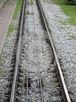 Funicular railway track