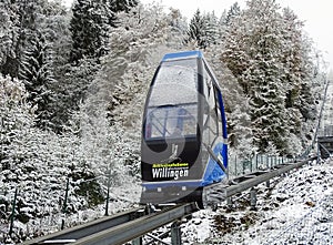 Funicular at the ski jump Muehlenkopfschanze in Willingen, Germany