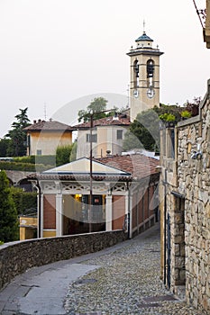 Funicular station at Old Town of Bergamo. Italy