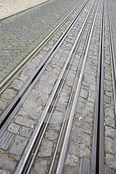 Funicular Tram Track; Rua da Bica de Duarte Belo Street; Lisbon