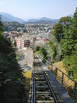 Funicular Transportation from Paradiso to top of Monte San Salvatore, Lugano, Switzerland