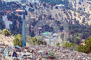 Funicular in Troodos mountains at summer