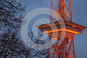 The funkturm berlin germany in the evening