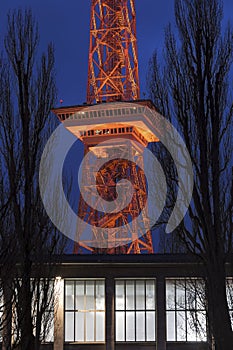 The funkturm berlin germany in the evening