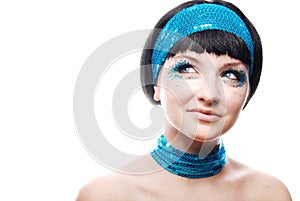 Funky 60's style woman smiling