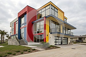 Funky architecturally designed modern home photo