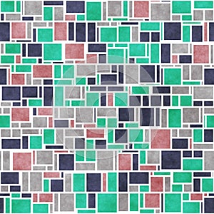 Boho Colorful Geometric Piet Mondrian Inspired Seamless Background photo