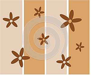 Funky brown retro flowers