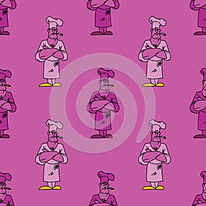 Funky chef seamless pattern