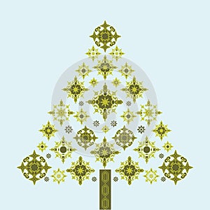 Funky Christmas tree snowflakes