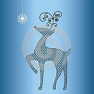 Funky cutout pattern reindeer