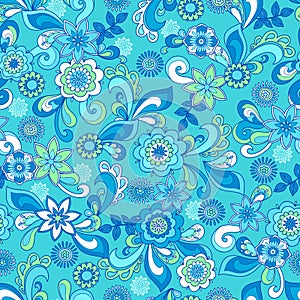 Funky Floral Seamless Repeat Pattern