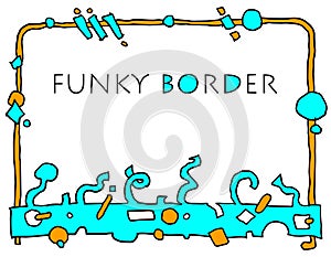 A funky, grungy hand drawn border.