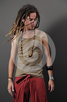 Funky guy with dreadlocks