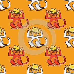 Funky monkey seamless pattern