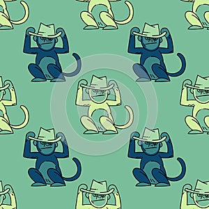 Funky monkey seamless pattern