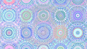 Funky Psychedelic Pastel Mandala Animation, Blue Pink, and Green