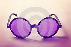 Funky purple sixties hippy sunglasses horizontal