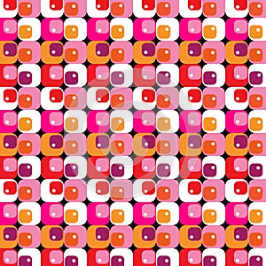 Funky Retro Sixties Pink Red And Orange Mid Century Pattern