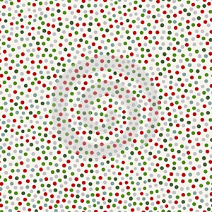 Funky seamless vector red, green, white hand drawn dotted pattern. Great for Christmas themed giftwrap, website photo