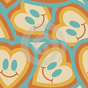 Funky summer groovy flame vector seamless pattern