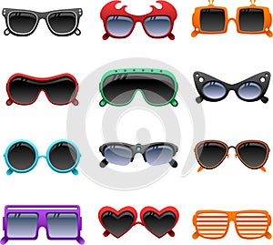 Funky sunglasses icons