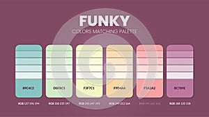 Funky tone colour schemes ideas.Color palettes are trends combinations and palette guides this year, a table color shades in RGB