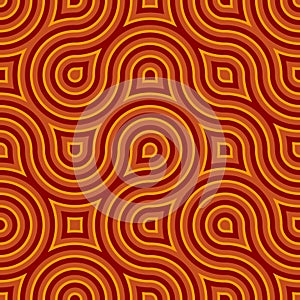 Funky Wild Circle Seamless Pattern Orange