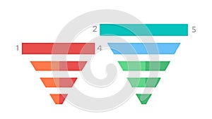 Funnel chart icon for data filtering and process analysis, vector design Generative AI