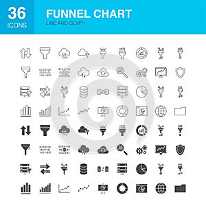 Funnel Chart Line Web Glyph Icons