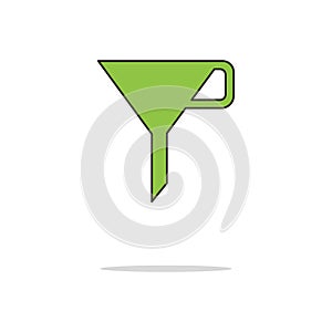 Funnel color thin line icon.Vector illustration