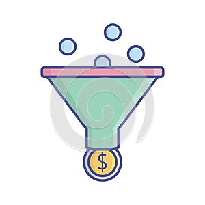 Funnel flat vector icon which can easily modify or edit