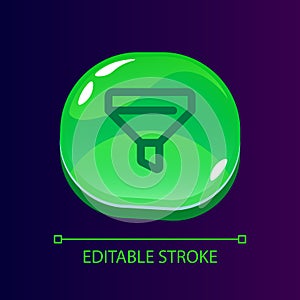 Funnel glossy ui button with linear icon