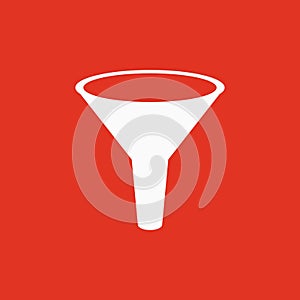 The funnel icon. Filtered and filter, laboratory, chemistry symbol. Flat