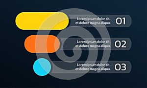 Funnel pyramid design for sales conversion. Marketing cone. Modern business diagram or chart template with 3 steps. Vector