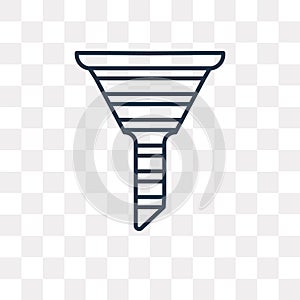 Funnel vector icon isolated on transparent background, linear Fu