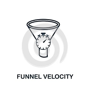 Funnel Velocity outline icon. Thin line concept element from crm icons collection. Creative Funnel Velocity icon for mobile apps