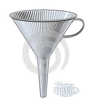 Funnel in vintage engraving style