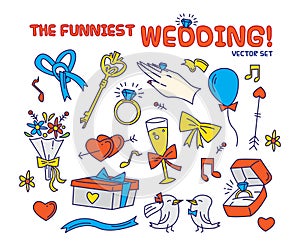 THE FUNNIEST WEDDING VECTOR SET