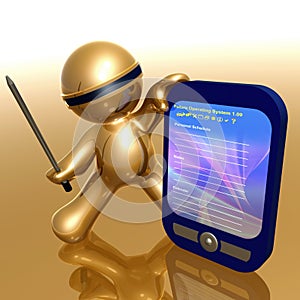 Funny 3d icon with pda gadget
