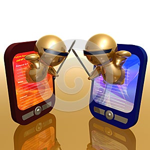 Funny 3d icon with pda gadget