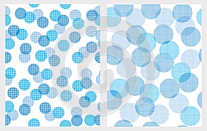 Funny Abstract Blue Lights Vector Patterns. White Backgrounds.