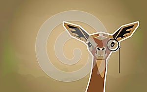 Funny African animal Antelope Gazelle in a cartoon style.